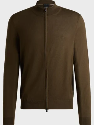 BALONSO ( gilet 100%laine  marron avec zip)